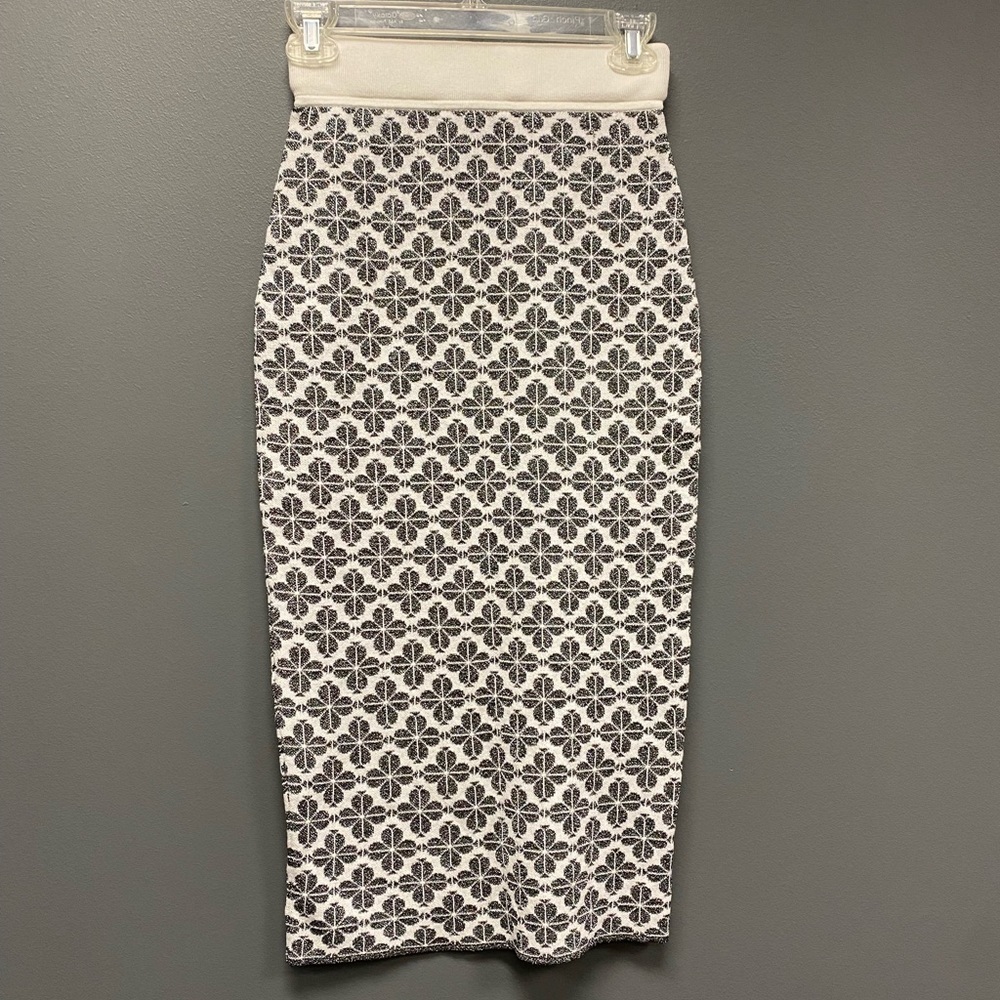 Kate Spade Metallic Floral Print Pencil Sweater Skirt XS - Picture 3 of 10